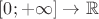 $[0; +\infty] \to \mathbb{R}$