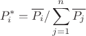 $$P_i^*=\overline{P_i}/\sum\limits_{j=1}^n \overline{P_j}$$