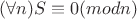 $(\forall n) S \equiv 0 (mod n)$