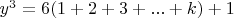 $y^3=6(1+2+3+...+k)+1$