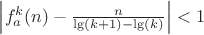 $\left| f_a^k(n)-\frac{n}{\lg(k+1)-\lg(k)}\right |<1$