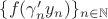 $\{f(\gamma_n'y_n)\}_{n\in\mathbb{N}}$