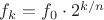 $f_k = f_0 \cdot 2^{k / n}$