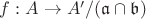 $f:A\to A'/(\mathfrak{a}\cap\mathfrak{b})$