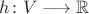 $h\colon V\longrightarrow{\mathbb R}$