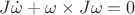 $J\dot \omega+\omega\times{J\omega}=0$