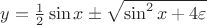 $y = \frac12 \sin x \pm \sqrt{\sin^2 x +4 \varepsilon}$