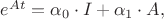 $e^{At}=\alpha_0\cdot I+\alpha_1\cdot A,$