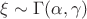 $\xi\sim \Gamma(\alpha, \gamma)$