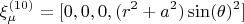 $$\xi_{\mu}^{(10)}=[0,0,0,(r^2+a^2)\sin(\theta)^2]$$