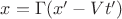 $x=\Gamma(x'-Vt')$