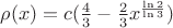 $\rho(x) = c (\frac{4}{3} - \frac{2}{3} x^{\frac{\ln{2}}{\ln{3}}})$