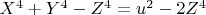 $X^4+Y^4-Z^4=u^2-2Z^4$