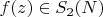 $f(z)\in S_2(N)$