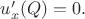 $u'_x(Q)=0.$