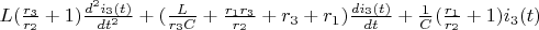 $L(\frac {r_3} {r_2}+1)\frac {d^2i_3(t)} {dt^2}+(\frac {L} {r_3C}+\frac {r_1r_3} {r_2}+r_3+r_1)\frac {di_3(t)} {dt}+\frac {1} {C}(\frac {r_1} {r_2}+1)i_3(t)$