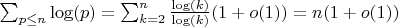 $\sum_{p \leq n} {\log(p)} = \sum_{k=2}^n \frac {\log(k)} {\log(k)}(1+o(1))}=n(1+o(1))$