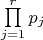 $\prod\limits_{j=1}^r p_j$