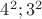$4^2;3^2$