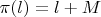 $\pi(l)=l+M$