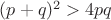 $(p+q)^2 > 4pq$