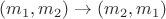$(m_1,m_2)\to (m_2,m_1)$