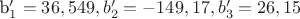 b_1' = 36,549, b_2' = - 149,17, b_3'  = 26,15