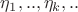 $\eta_1,..,\eta_k,..$