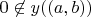 $0 \not \in y((a,b))$