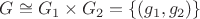 $G\cong G_1\times G_2=\{(g_1,g_2)\}$