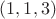 $(1,1,3)$