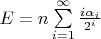 $E=n\sum\limits_{i=1}^{\infty}\frac{i\alpha_i}{2^i}$