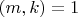 $(m,k)=1$