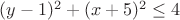 $(y-1)^2+(x+5)^2 \le 4$