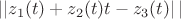 $\left|| z_1(t) + z_2(t) t - z_3(t) \right||$ $\left|| z_1(t) + z_2(t) t - z_3(t) \right||$