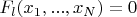 $F_l(x_1,...,x_N)=0$
