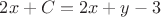 $2x+C=2x+y-3$