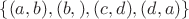 $\{(a,b), (b,с),(c,d), (d,a)\}$