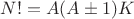 $N!=A(A \pm 1)K$