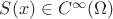 $S(x)\in C^\infty(\Omega)$