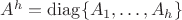 $A^h = \operatorname{diag} \{ A_1, \dots, A_h \}$
