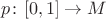 $p\colon[0,1]\to M$