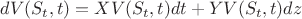 $dV({S_t},t) = XV({S_t},t)dt + YV({S_t},t)dz$