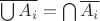 $\overline{\bigcup A_i} = \bigcap \overline{A_i}$