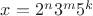 $x=2^n3^m5^k$