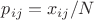 $p_{ij} = x_{ij}/N$