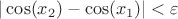 $|\cos(x_2)-\cos(x_1)| < \varepsilon$