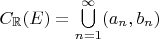 $C_{\mathbb{R}}(E) = \bigcup\limits_{n=1}^\infty (a_n, b_n)$