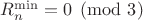 $R_n^{\min}=0\pmod3$