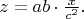$z = ab\cdot \frac{x}{c^2}.$
